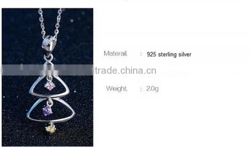 Christmas Gift 925 Sterling Silver CZ Christmas Pendant