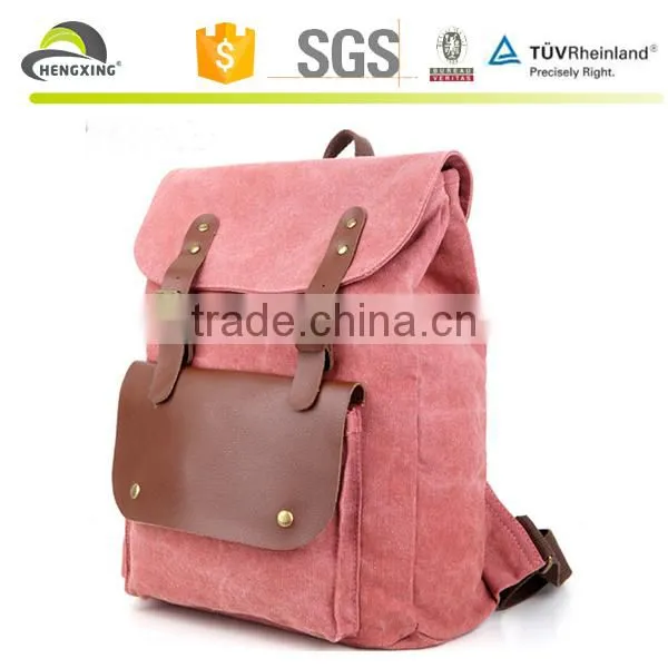 Canvas And Leather Backpack, Stock Backpack, Fashion Backpack
