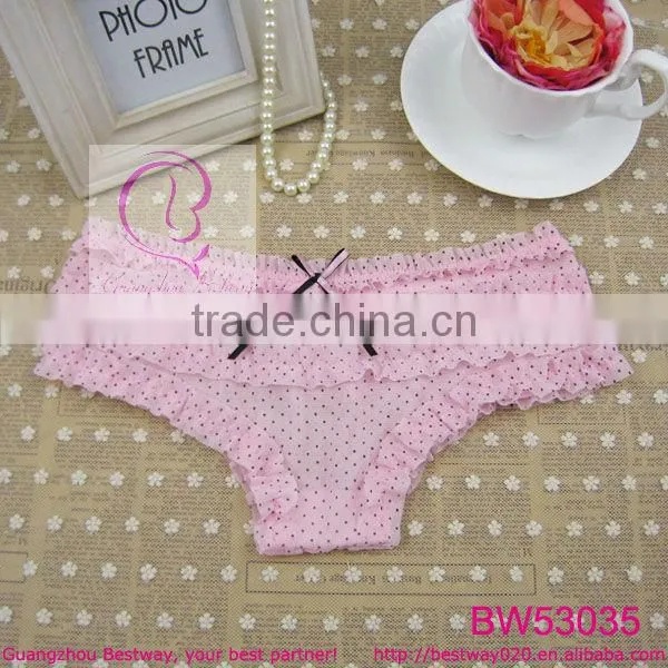 Wholes sale ladies fashion polk dot drape underwear