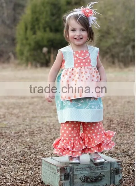 Fashionable Autumn Mustard Pie girls boutique clothing outfits girls ruffle pants set