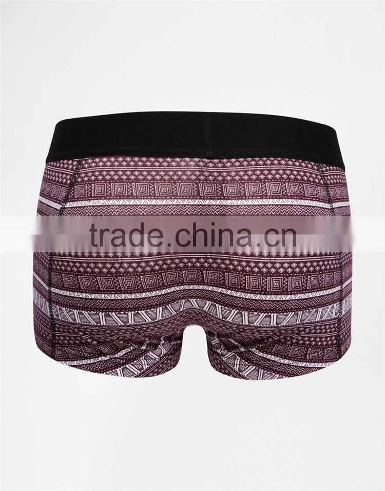 Tribal print mens trunks 10% spandex 90% cotton boxer briefs