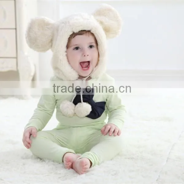 New Arrival Baby Girls Wool Hats Of Two Big Ears,Winter Warm Cute Baby Hats