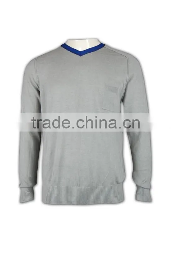 ISO9001/BSCI Manufature blank light grey acyclic varsity sweater