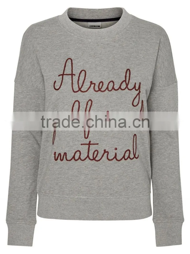 2016 wensfashion costume women leather and LightGrey long sleeved sweatshirt with hood