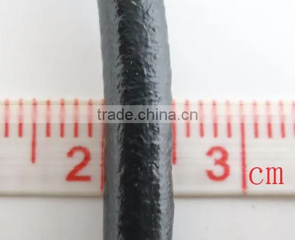 High Quality Black Round Real Leather Jewelry Cord 5mm