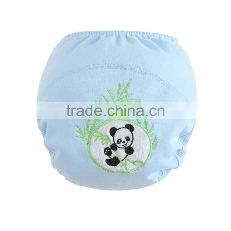 lovely animal design 3 layers printed embroidered waterproof pure cotton baby diaper