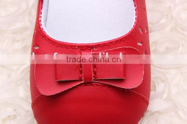 PU Leather Princess Bow Girls Kids Newborn Baby Flat First Walkers Shoes