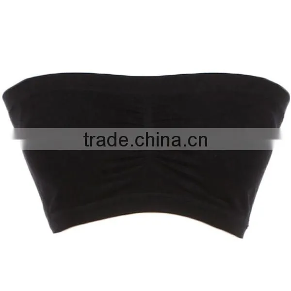 Seamless Spandex Layering PADDED BRA BANDEAU Crop Tube Top Strapless ONE SIZE-2