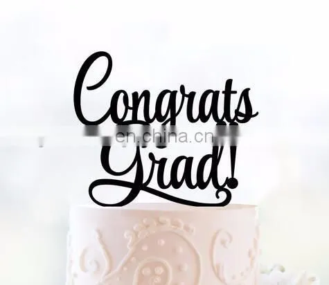 Hot Sale Personalized Acrylic Cake Topper Black Cake Topper