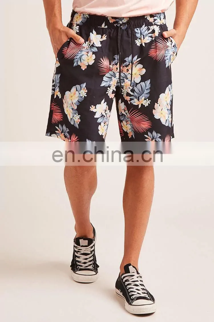 New Style Wholesale Summer Floral Print Swim Trunks Men
