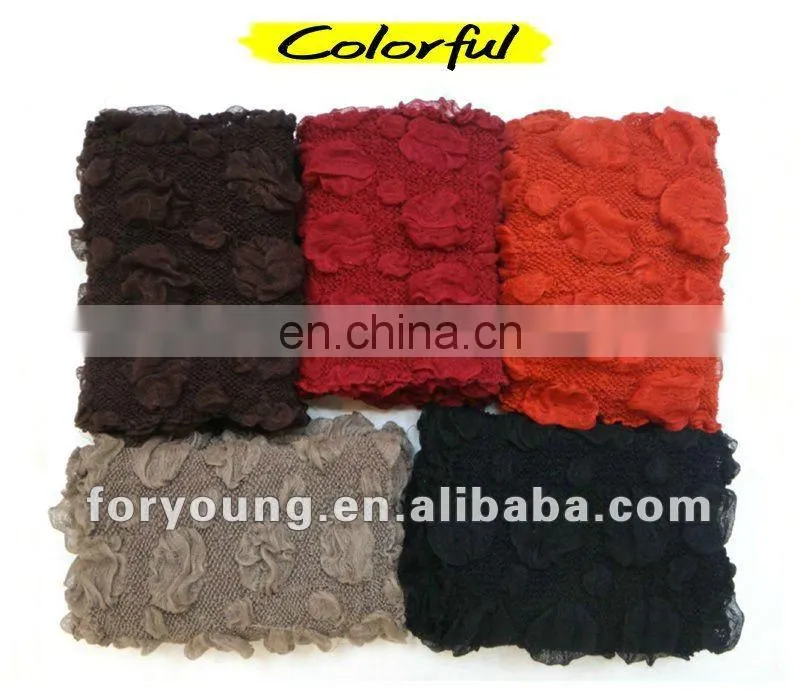 rabbit fur ball fringe pom pom scarf