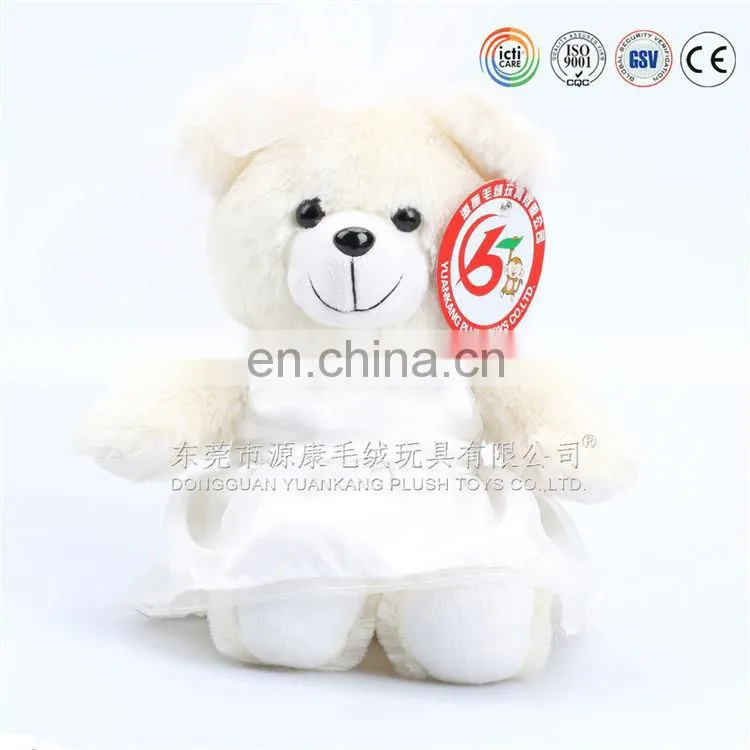 2014 beautiful teddy bear toy with wedding dress