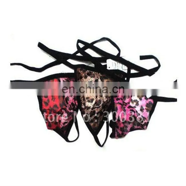 Free Shipping wholesale 24pc/lot , Factory Lowest Price men's hot sexy leapord g-string underwear