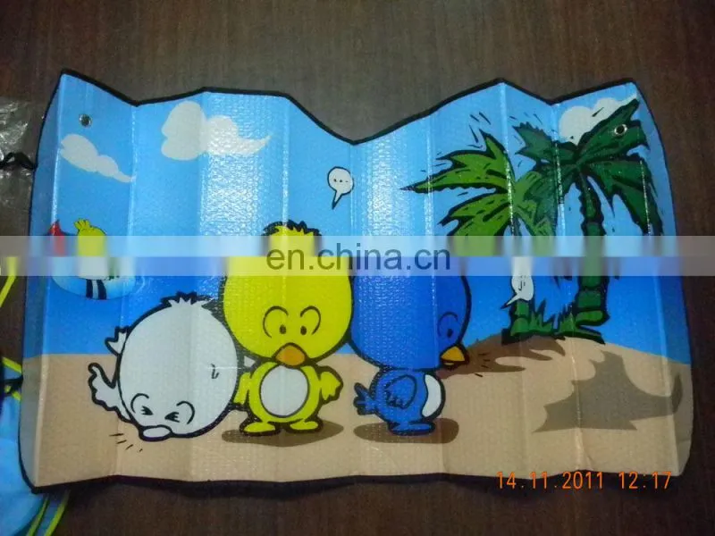 silver coated polyester foldable car window pop up sunshade