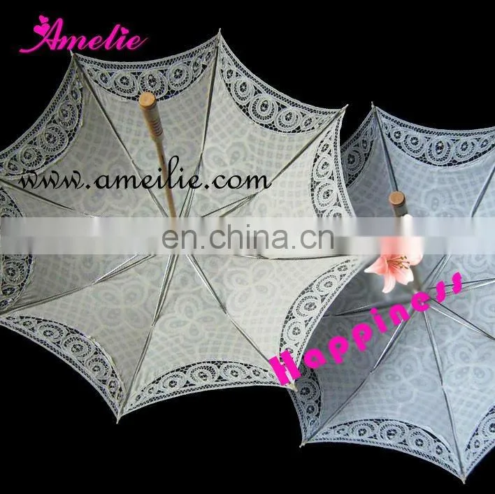 100% Handicraft UV Battenburg lace parasol umbrella