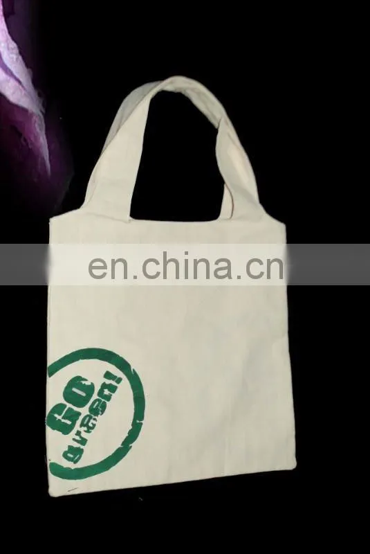 Go Green Cotton Self Handle Bag, Cotton Bag with print, cotton shopping bag with print