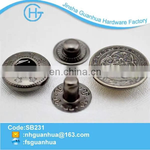 custom New style brass metal snaps buttons