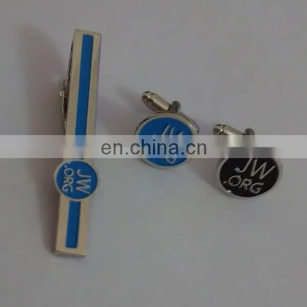 Fashion Metal cufflink, tie pin and lapel pin set with custom logo design