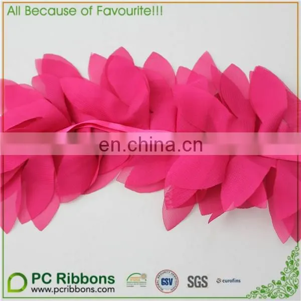Assorted Colours Flower Petals shabby Leaves Leaf 3D Fabric Craft Sewing Mesh Trim