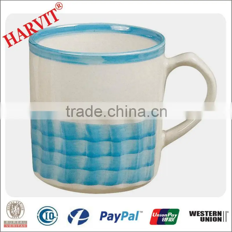 8 Ounce Ceramic Mug with Yellow Hand Printing