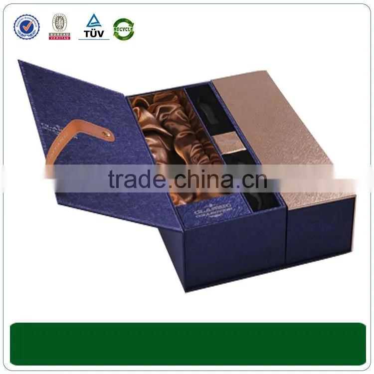 China manufacturer solid lid and base, black foldable Magnet closure box