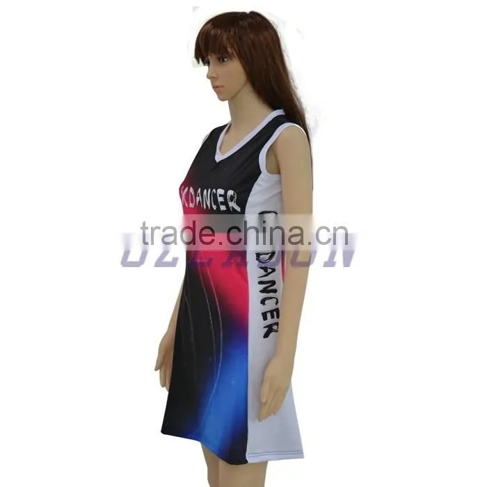 Fashion women custom sublimation netball uniforms/cheerleading uniform