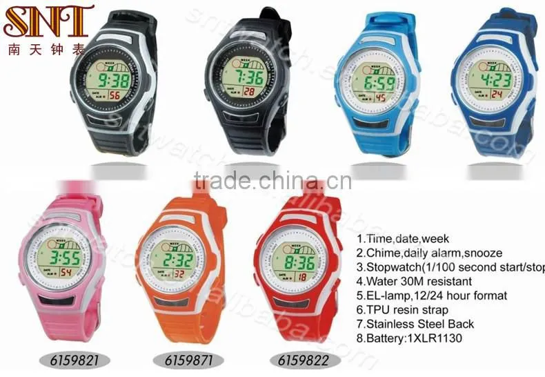 SNT-LR615 cheap fashion PU band LCD digital watch