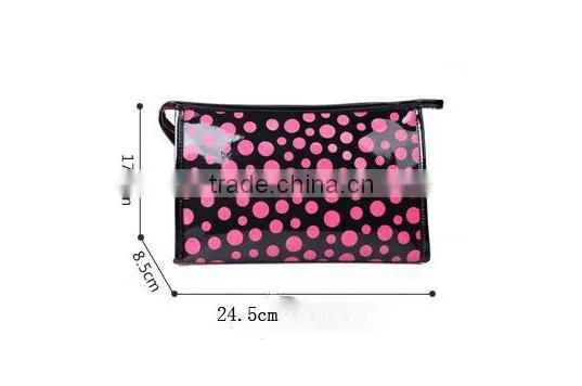 2014 soft environmental polka dots Korean waterproof PU cosmetic bag