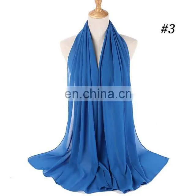 Wholesale Plain Georgette Foulard Hijab Muslim
