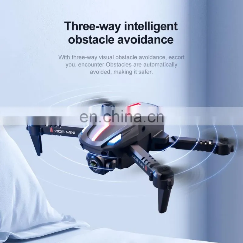 K108 Mini Drone with 4K HD Camera wifi Three-way Infrared Obstacle Avoidance Altitude Hold Mode Foldable RC Quadcopter Boy Gift