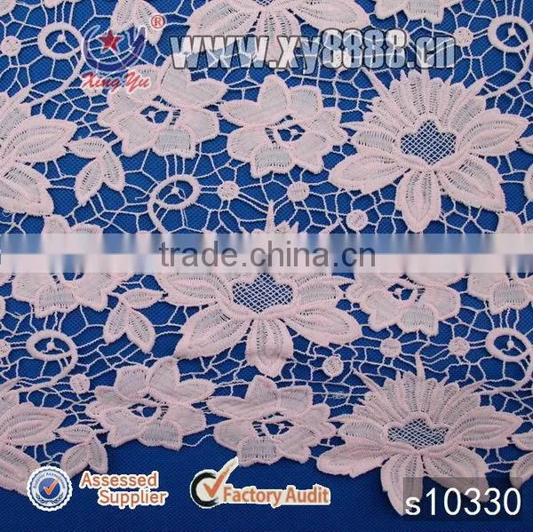 embroidery yellow african voile lace fabric