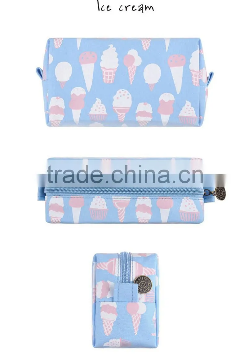 Square printed cartoon makeup bags waterproof hanging toiletry bag cute makeup bags