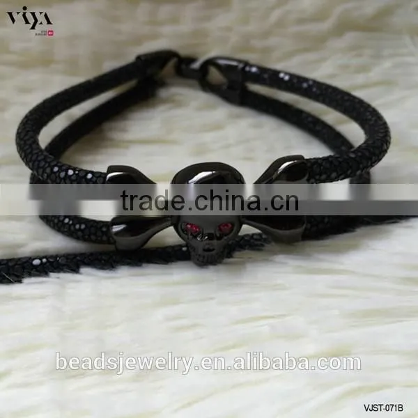 2016 Fashion High Quality Impress Quality Wholesale Genuine Stingray/ Python Leather Bracelet