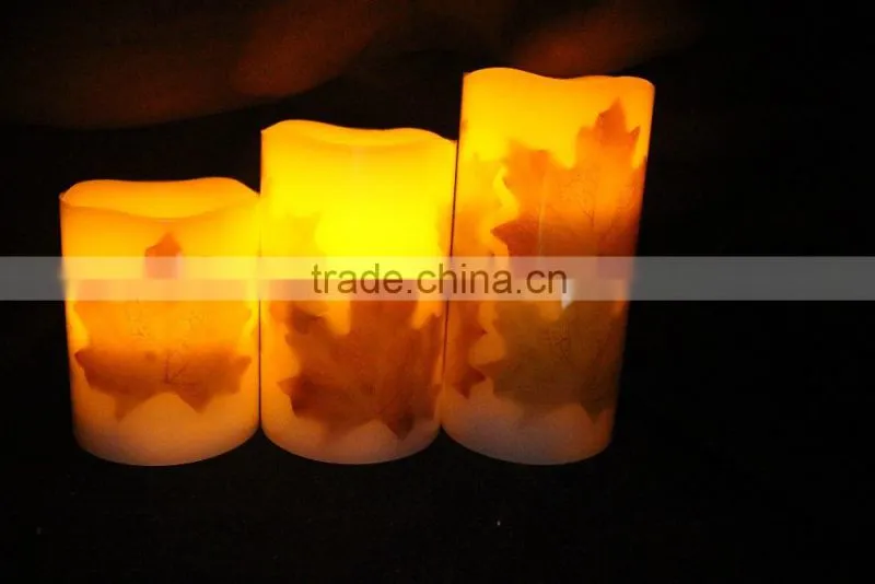 Flameless remote led candles with wax