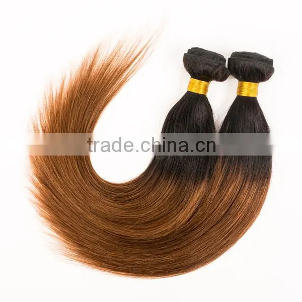 Qingdao hot sale ombre bundles 100% remy human hair extension sew in human hair weave ombre hair brazilian ombre weave hair