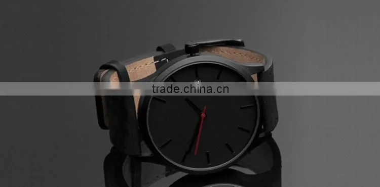 Black Genuine Leather Belts For Men 316L Stainless Steel Watches
