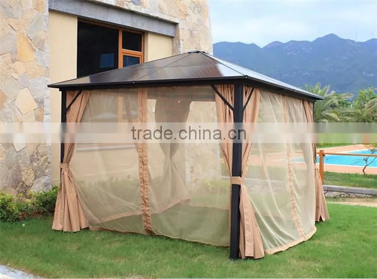Luxury Villas Square Large Mosquito Net With Modern Outdoor Aluminum Gazebo