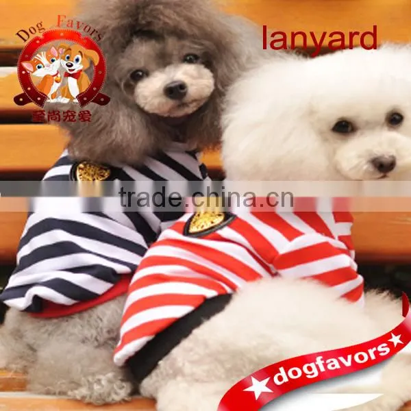 2014 New Style Summer Pet Puppy Cat Small Dog Clothes Apparel Shirt can be customized Size Cotton Stripe Style