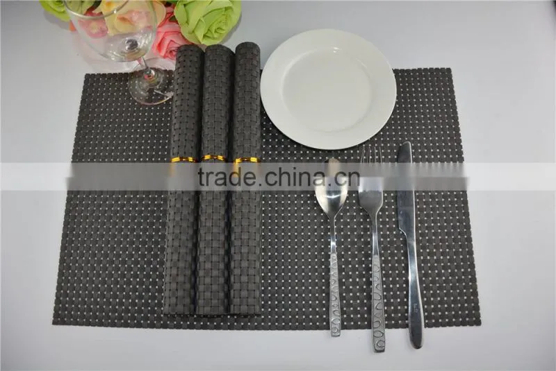 High quality PVC placemat pure color8*8 dark grey 45*30cm 110g table decoration