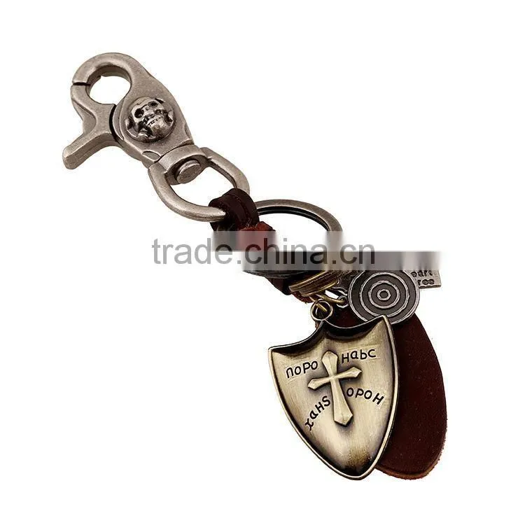 2015 Yiwu Factory Direct Sale Custom Leather Keychains Promotional Gift