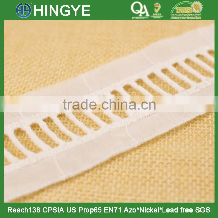 Hot selling white ladder lace for clothing decoration H1551-2