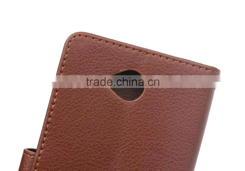 Luxury Litchi Grain Case for NOKIA 650 PU Leather Wallet Cover with Card Holder Stand Case TB-0096