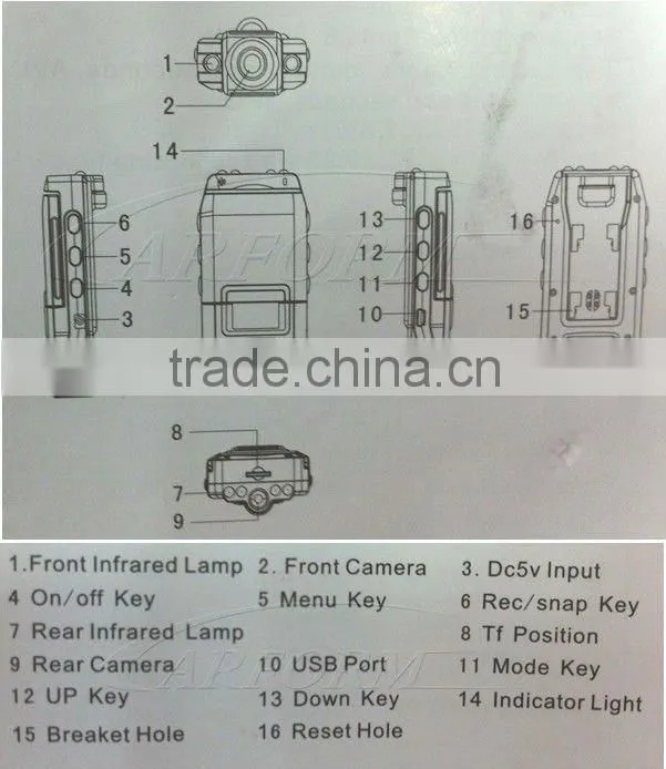 HD 480P mini dvr car