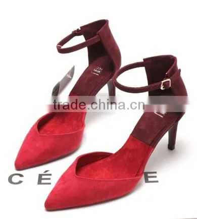 2014 new model ladies high heel sandal shoes women fashion 2014 ankle strap mid heel shoes china factory cheep women heels shoes