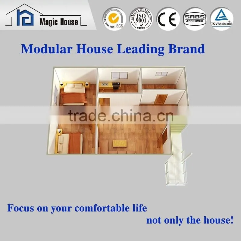 Nice Appearance EPS Sandwich Panel Prefabricated House with Two Bedrooms for Sale