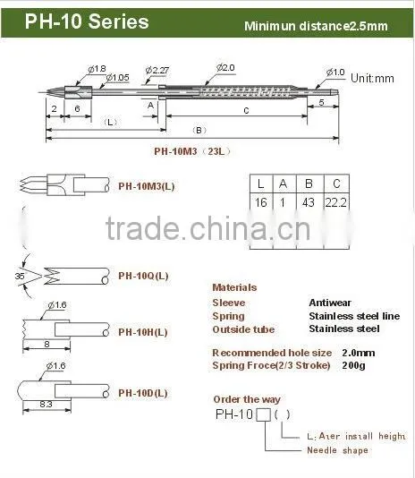 good quality and best price,pcb brass plug contact test pogo pin