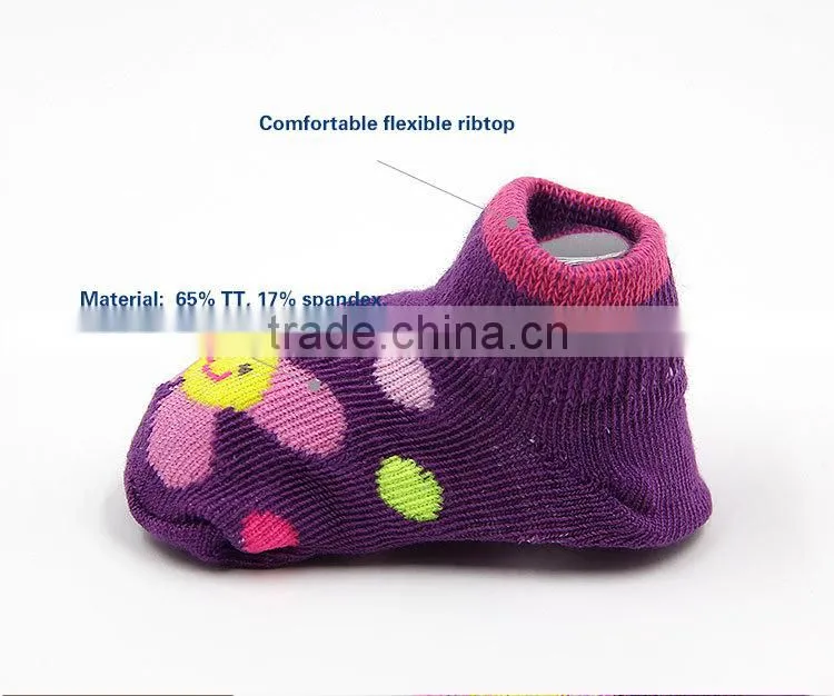 Comfortable Colorful Flower Jacquard Cotton Baby Socks in China