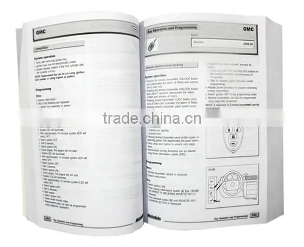 Original Good Paper key programming and service indicators book auto key programmer book