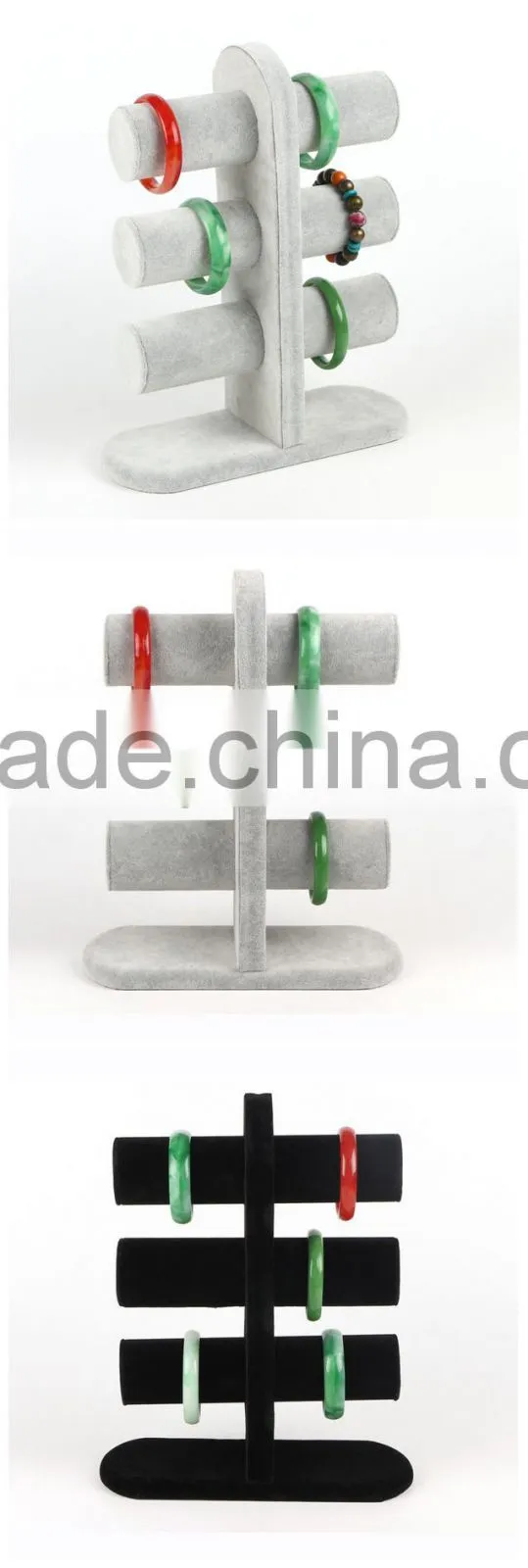 Custom Unique Design White/Black Velvet Jewelry Display For Bracelet Bangle