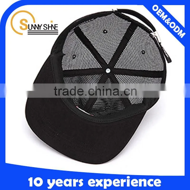 Wholesale Black 6 Panel Trucker Hat Custom Mesh Trucker Hat